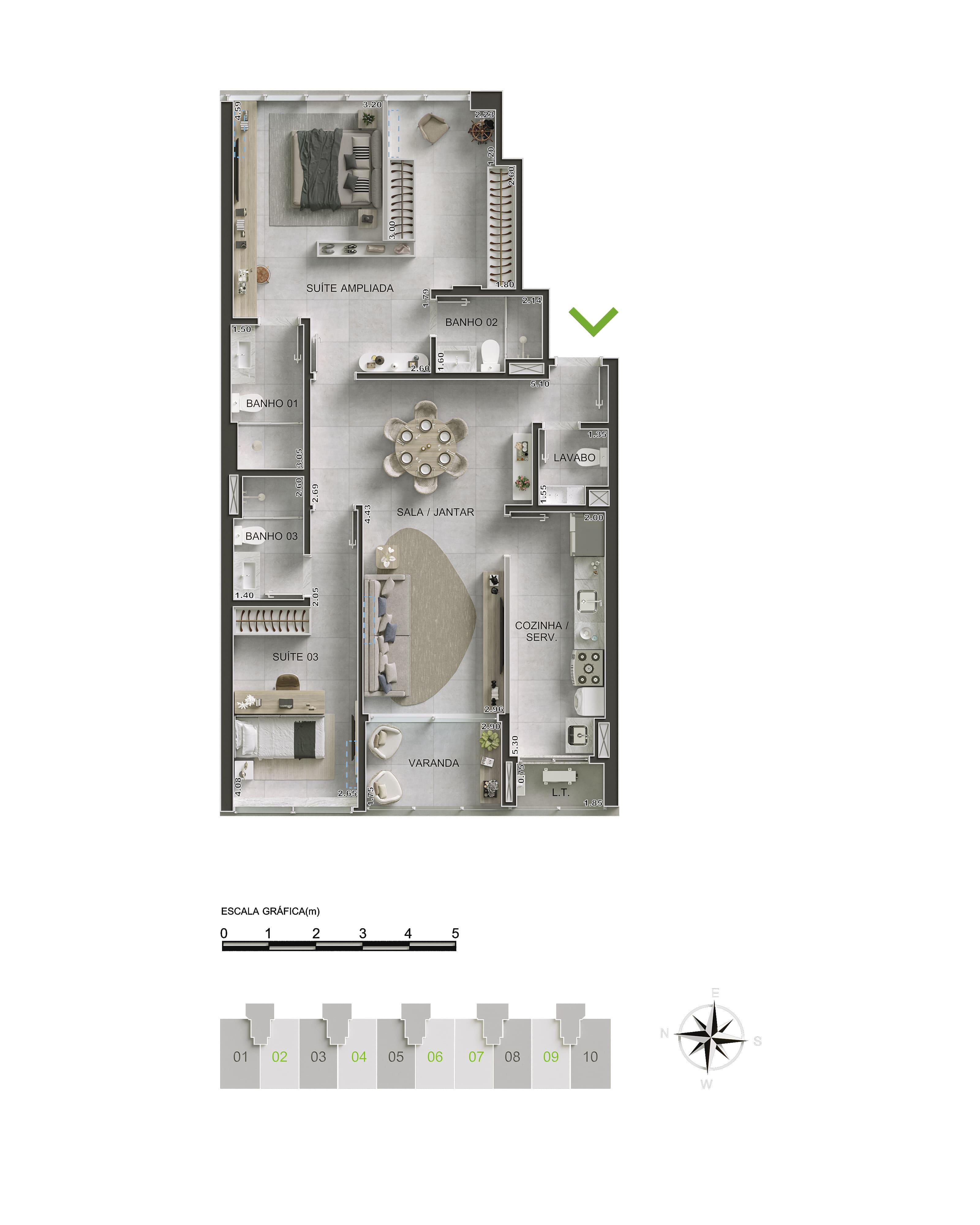 Apt Meio 115m2